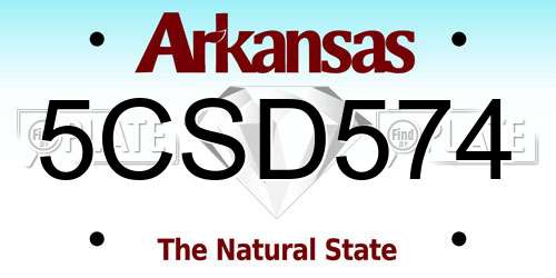 5CSD574 Arkansas License Plate