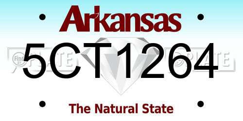 5CT1264 Arkansas License Plate