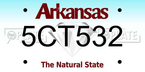 5CT532 Arkansas License Plate