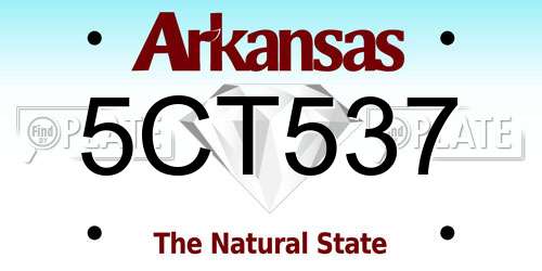 5CT537 Arkansas License Plate