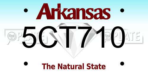5CT710 Arkansas License Plate