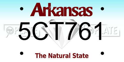 5CT761 Arkansas License Plate