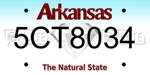 5CT8034 Arkansas License Plate