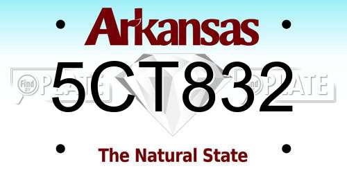 5CT832 Arkansas License Plate
