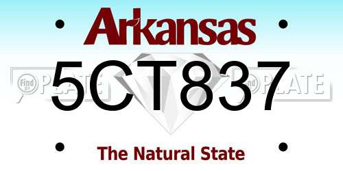 5CT837 Arkansas License Plate