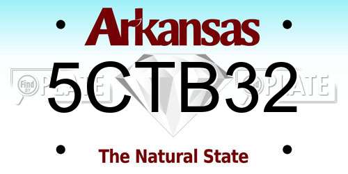 5CTB32 Arkansas License Plate