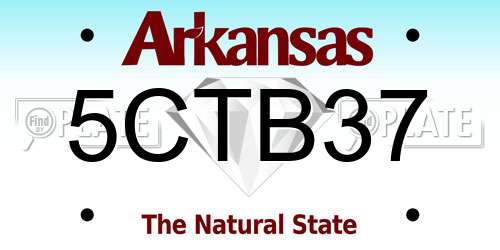 5CTB37 Arkansas License Plate