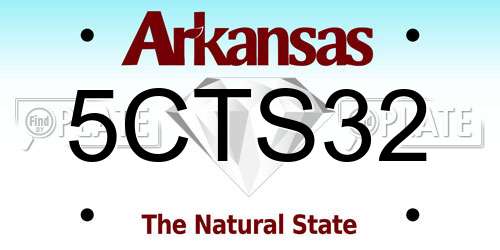 5CTS32 Arkansas License Plate