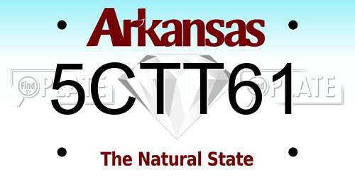 5CTT61 Arkansas License Plate