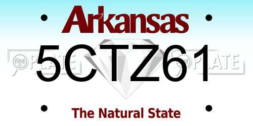 5CTZ61 Arkansas License Plate