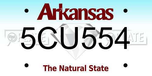 5CU554 Arkansas License Plate