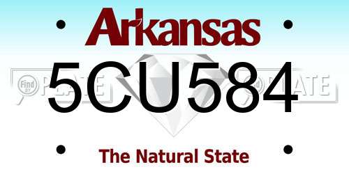 5CU584 Arkansas License Plate