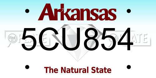 5CU854 Arkansas License Plate