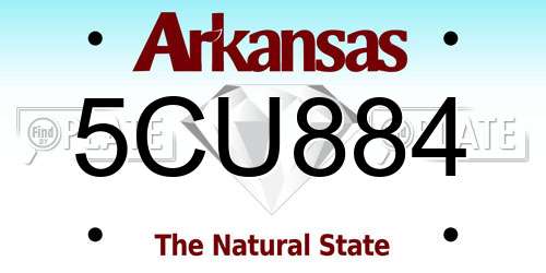 5CU884 Arkansas License Plate