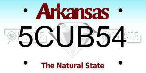 5CUB54 Arkansas License Plate