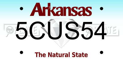 5CUS54 Arkansas License Plate