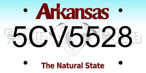 5CV5528 Arkansas License Plate
