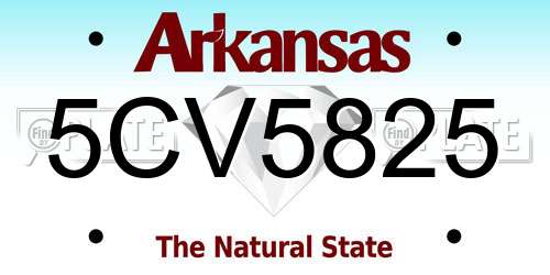 5CV5825 Arkansas License Plate