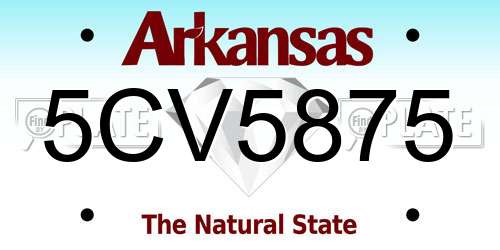 5CV5875 Arkansas License Plate