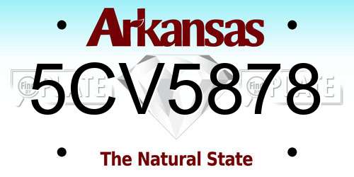 5CV5878 Arkansas License Plate