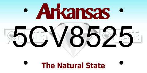 5CV8525 Arkansas License Plate