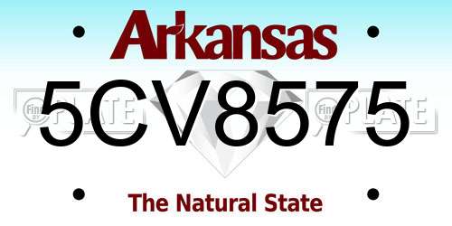 5CV8575 Arkansas License Plate