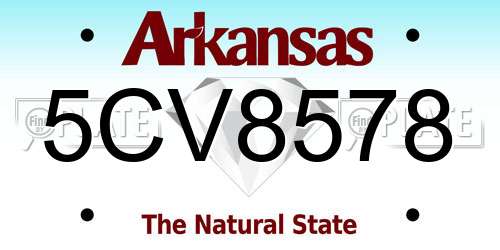 5CV8578 Arkansas License Plate