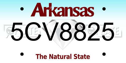 5CV8825 Arkansas License Plate
