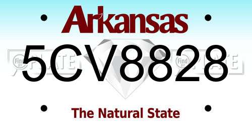 5CV8828 Arkansas License Plate