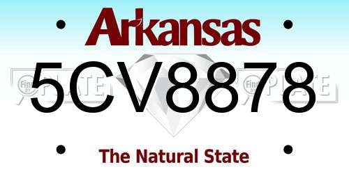 5CV8878 Arkansas License Plate