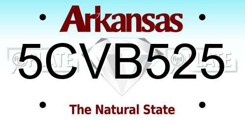 5CVB525 Arkansas License Plate