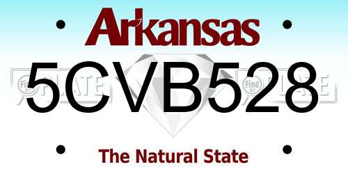 5CVB528 Arkansas License Plate