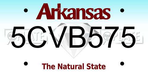 5CVB575 Arkansas License Plate