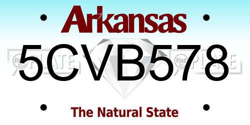 5CVB578 Arkansas License Plate