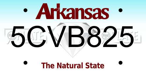 5CVB825 Arkansas License Plate