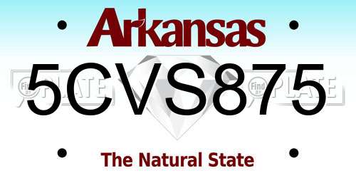 5CVS875 Arkansas License Plate