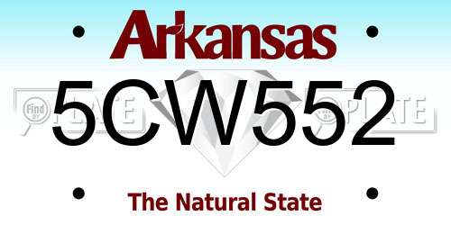 5CW552 Arkansas License Plate