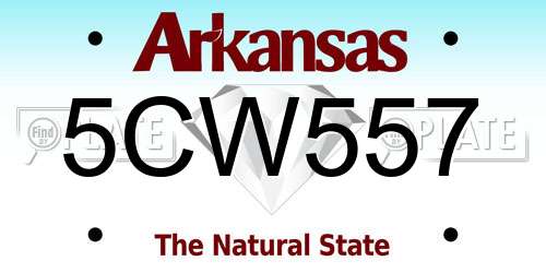 5CW557 Arkansas License Plate