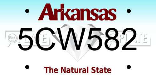 5CW582 Arkansas License Plate