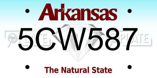 5CW587 Arkansas License Plate