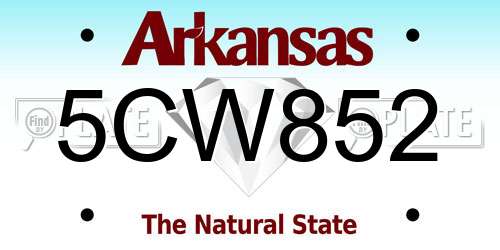 5CW852 Arkansas License Plate
