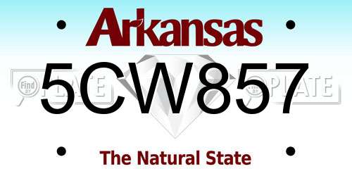 5CW857 Arkansas License Plate