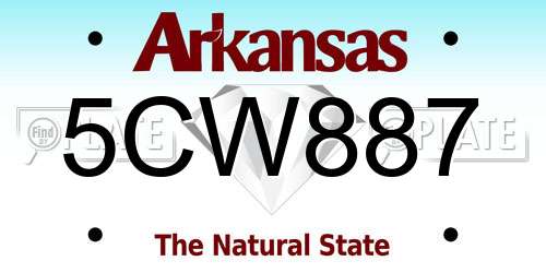 5CW887 Arkansas License Plate