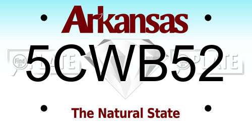 5CWB52 Arkansas License Plate