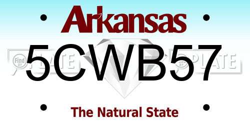 5CWB57 Arkansas License Plate