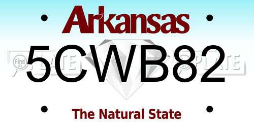 5CWB82 Arkansas License Plate