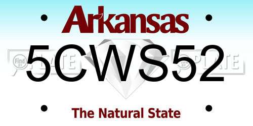 5CWS52 Arkansas License Plate