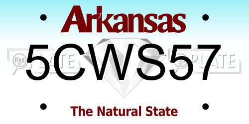 5CWS57 Arkansas License Plate