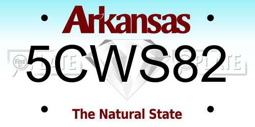 5CWS82 Arkansas License Plate