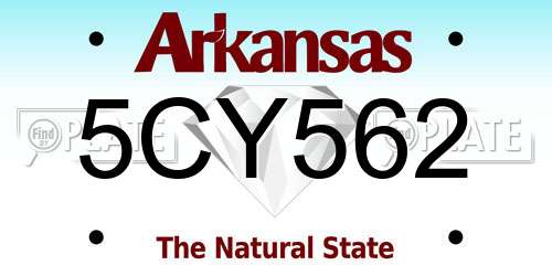 5CY562 Arkansas License Plate